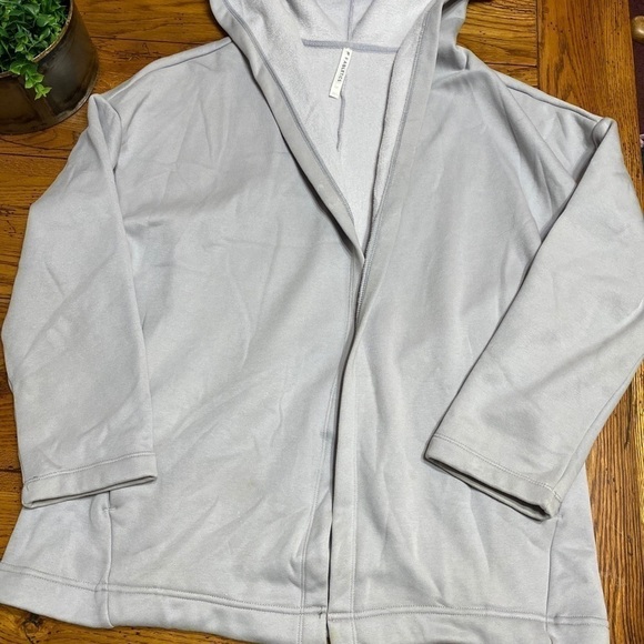 𝅺fabletics Vanessa Womens Gray Fleece Hooded Open Cardigan Sweatshirt Medium. - Picture 5 of 10